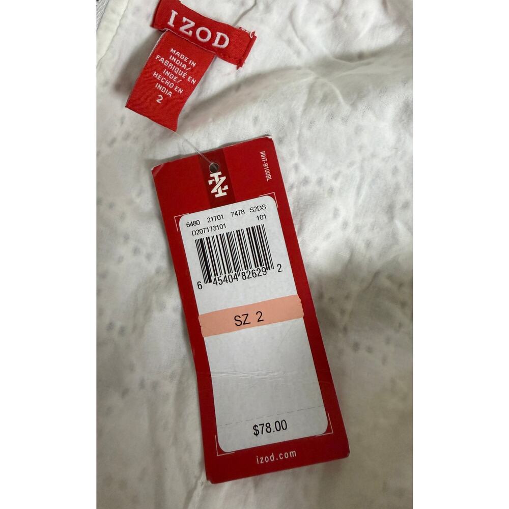 IZOD Women Sheath Lined White Size 2 Sleeveless Scoop Back Zipper New - Picture 6 of 8